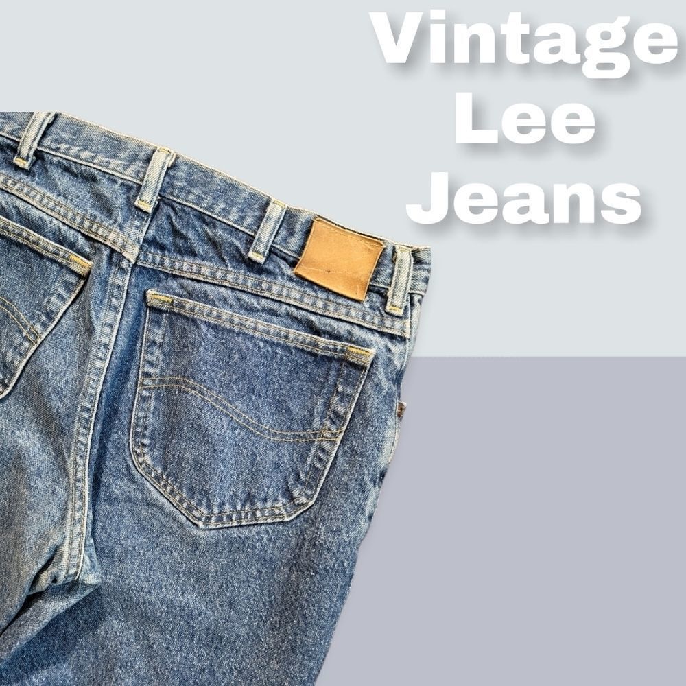 Vintage Lee Medium Blue Wash High Waist Mom Jeans - Picture 3 of 6
